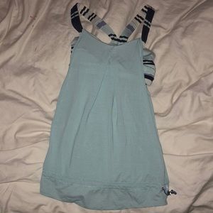 Blue lulu lemon tank with built in bra